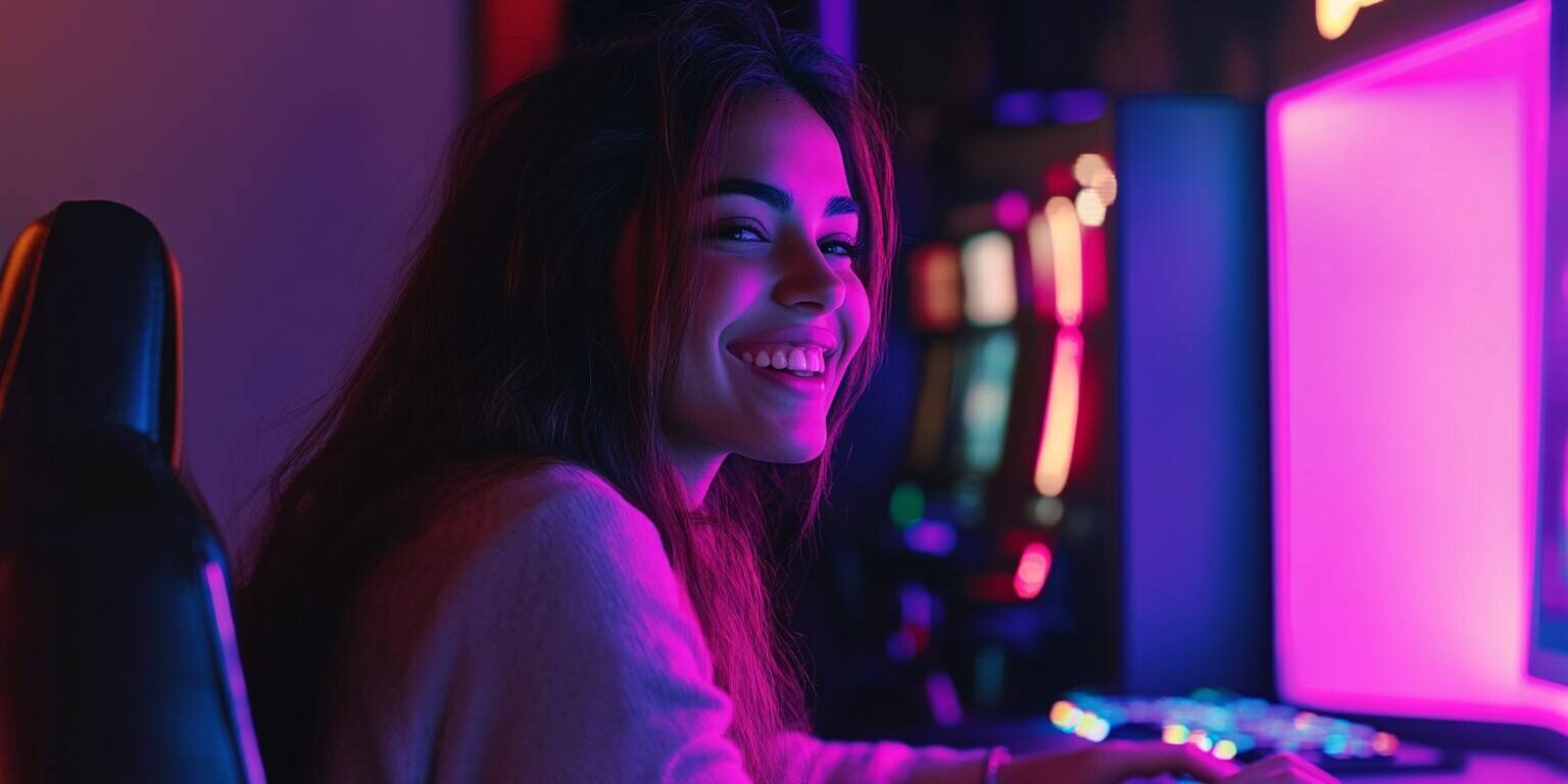 Woman Enjoying Games at Babu 8888